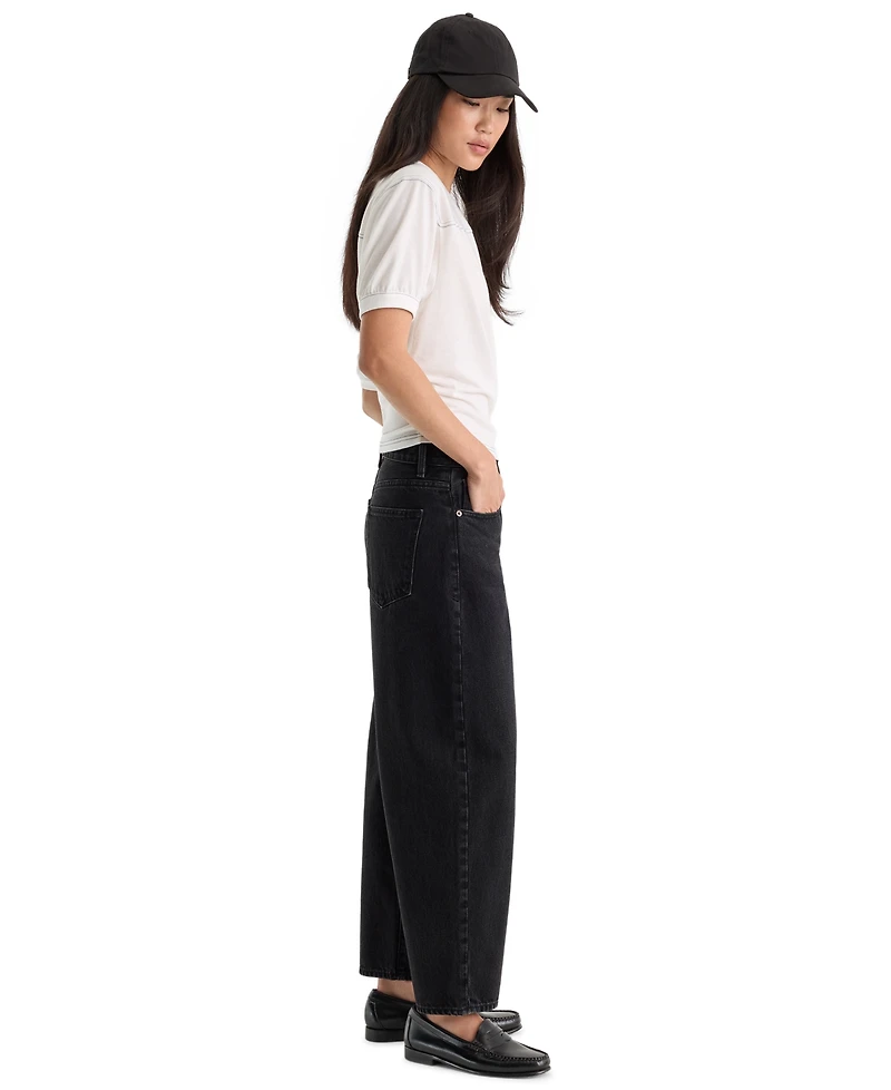 Good American Women's Mid-Rise Barrel-Leg Ankle Jeans