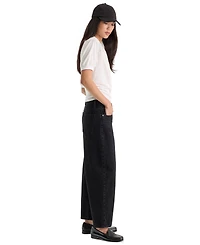 Good American Women's Mid-Rise Barrel-Leg Ankle Jeans