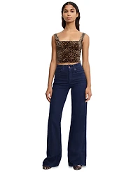 Good American Petite High-Rise Wide-Leg Ankle Jeans