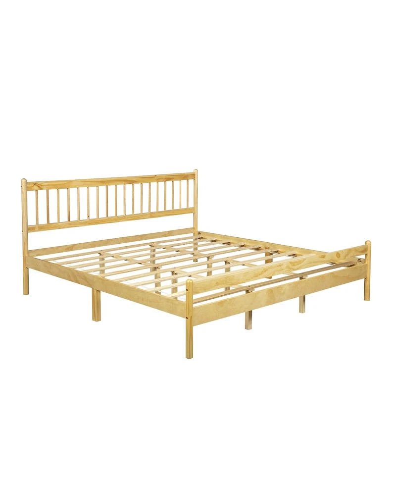 Streamdale Furniture Traditional King Size Pinewood Bed with Headboard and Footboard