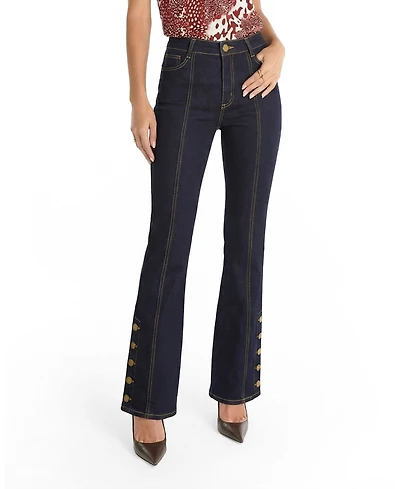 The Noli Shop Women's Classic Veronica Button Jean