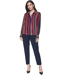 Tommy Hilfiger Women's Long-Sleeve Striped Popover Blouse