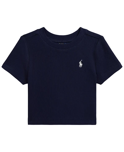 Polo Ralph Lauren Girls' 2T-6X Ribbed Crewneck Boxy T-Shirt