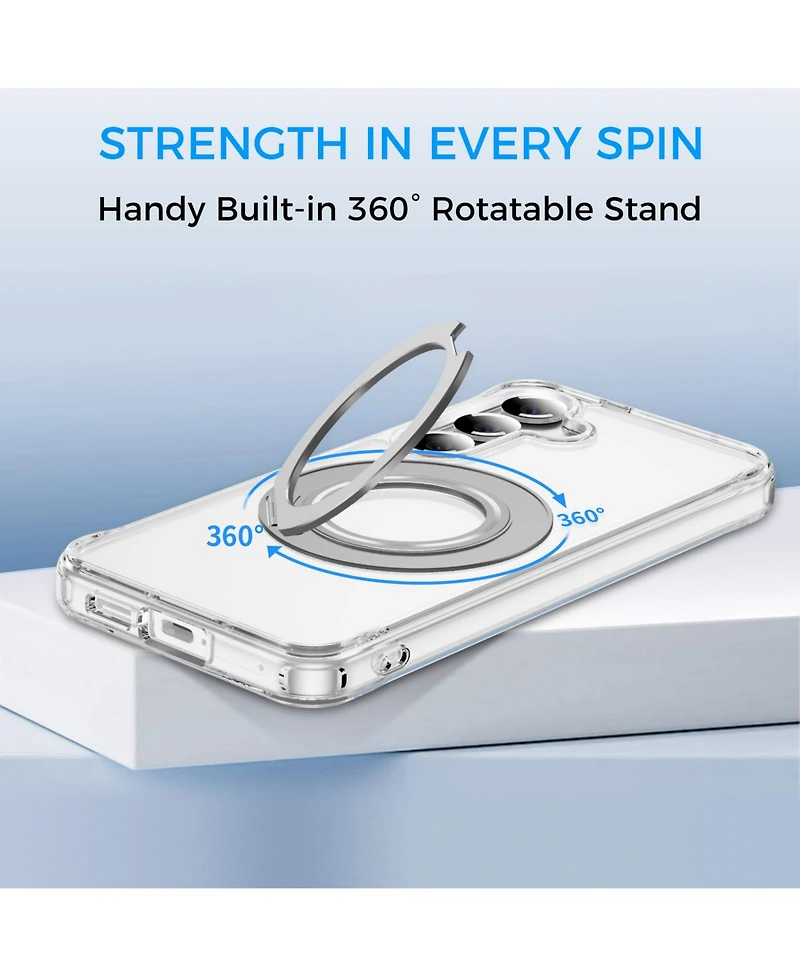 Alpha Digital Samsung Galaxy S25 Plus Magnetic Ring Stand Shockproof Case, Compatible with Samsung Galaxy S25 Plus