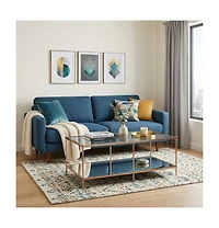 HomeRoots 42" Clear And Glass And Metal Coffee Table