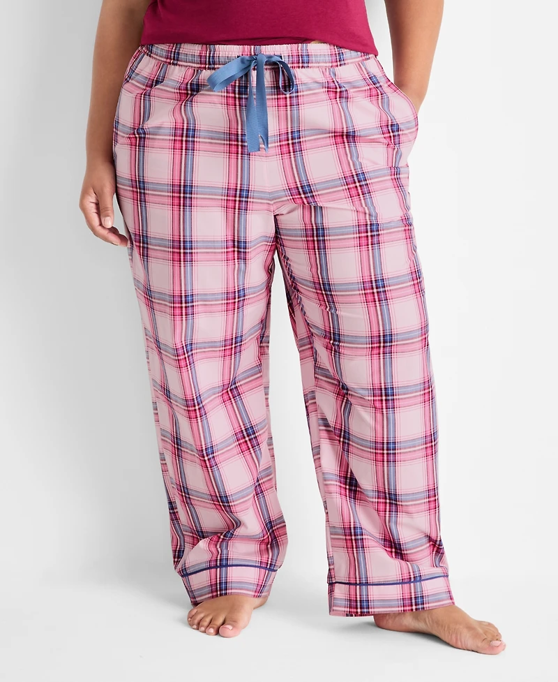 State of Day Women's Poplin Pajama Pants, Xs-3X, Macy's Exclusive