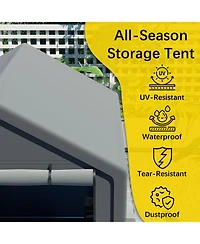 Clihome 6x6 Feet All-Season Storage Tent Quick-Install Waterproof and Uv-Resistant Outdoor Shed