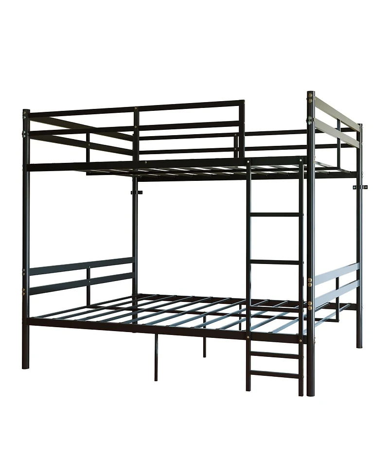Streamdale Furniture Metal Twin Over Twin Bunk Bed with Safety Guardrails