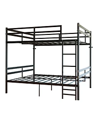 Streamdale Furniture Metal Twin Over Twin Bunk Bed with Safety Guardrails