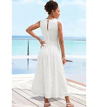 Lascana Women's Sleeveless Eyelet Maxi Dress