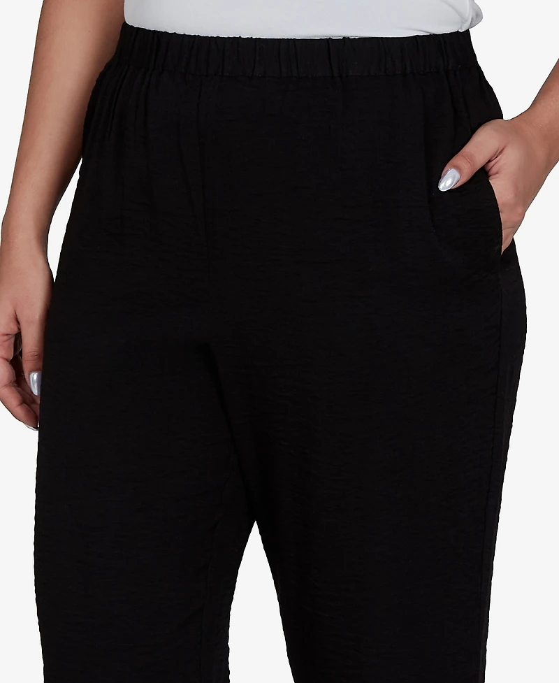 Alfred Dunner Women's Travel Advisory Crinkle Texture Ankle Pant