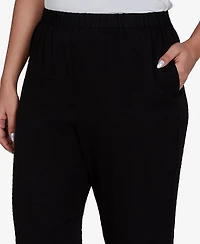 Alfred Dunner Women's Travel Advisory Crinkle Texture Ankle Pant