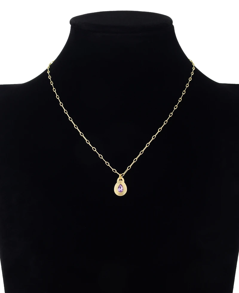 Unwritten Crystal 14k Gold-Plated Birthstone Pendant Necklace
