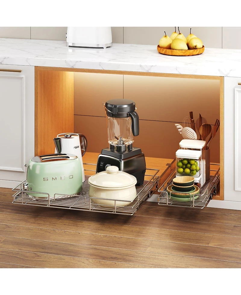 Lovmor Pull Out Cabinet Organizer Storage Slide Shelves for Kitchen Cabinets