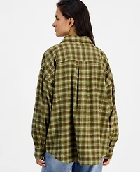 And Now This Women's Plaid Oversized Flannel Button-Up Shirt, Macy's Exclusive