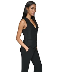 Dkny Women's 3-Button Sleeveless Waistcoat Vest