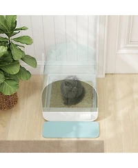 Ruie Fully Enclosed Cat Litter Box with Lid Drawer Scoop and Mat