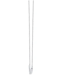 Marsala Diamond Curved Bar 16" Collar Necklace (1/4 ct. t.w.) in Sterling Silver
