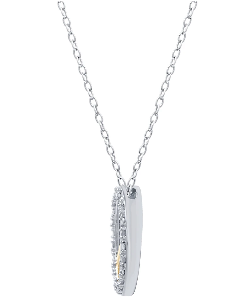 Diamond Peace Sign 18" Pendant Necklace (1/10 ct. t.w.) in Sterling Silver or Sterling Silver & 14k Gold-Plate