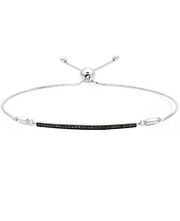 Black Diamond Bar Bolo Bracelet (1/6 ct. t.w.) in Sterling Silver