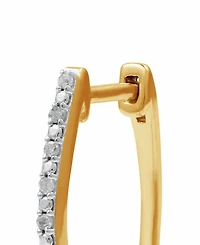 2-Pc. Set Diamond Hoop Earrings (1/6 ct. t.w.) in Sterling Silver & 14k Gold-Plated Sterling Silver