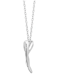 Black and White Diamond Heart Pendant Necklace (1/10 ct. t.w.) in Sterling Silver