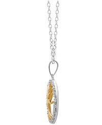 Diamond Family Tree Pendant Necklace (1/10 ct. t.w.) in Sterling Silver and 18k Gold over Sterling Silver