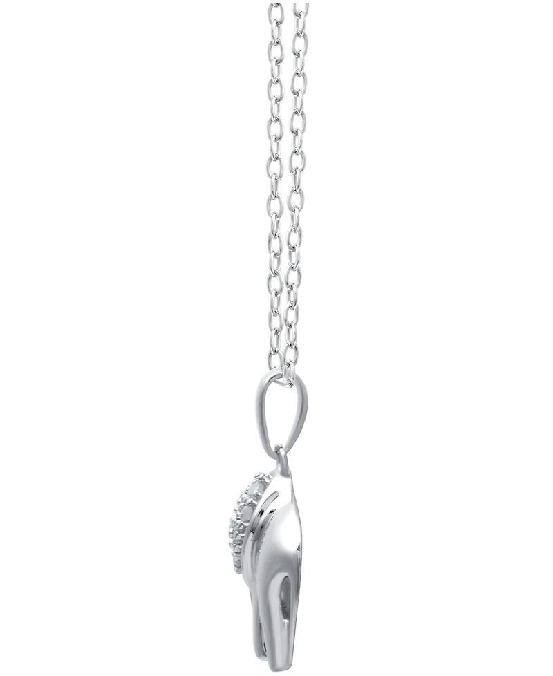 Diamond Elephant 18" Pendant Necklace in Sterling Silver (1/10 ct. t.w.)