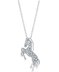 Diamond Horse Pendant Necklace in Sterling Silver (1/10 ct. t.w.)