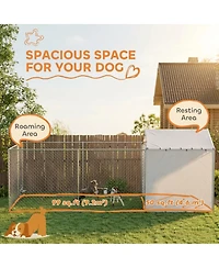 Ruie Galvanized Chain Link Outdoor Dog Kennel with Waterproof Cover