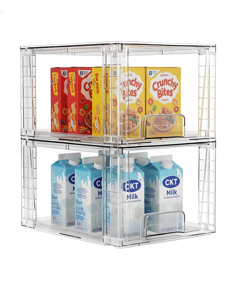 Xdovet Stackable Plastic Organizer Drawers Bathroom Kitchen Pantry Makeup Storage