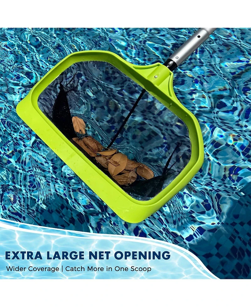 Xdovet Pool Skimmer Net Leaf Rake Fine Mesh Triangular Frame