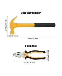 Xdovet Plier Hammer Tool Set Lineman's Wire Heavy Duty Claw Nonslip
