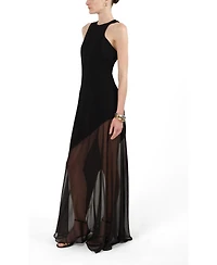 Nocturne Women's Sheer Detail Maxi Dress
