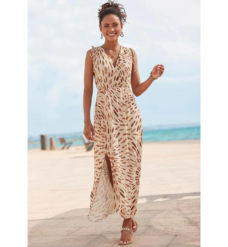 Lascana Women's Tie Detail Maxi Dress