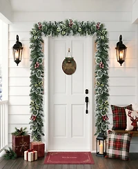 Puleo International 20' Snowy Silverton Pine Garland