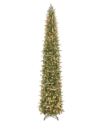 Puleo International 9" Pre-Lit Artificial Yardley Spruce Pencil Tree