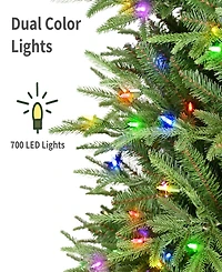 Puleo International 7.5" Pre-Lit Artificial Fraser Fir Slim Tree