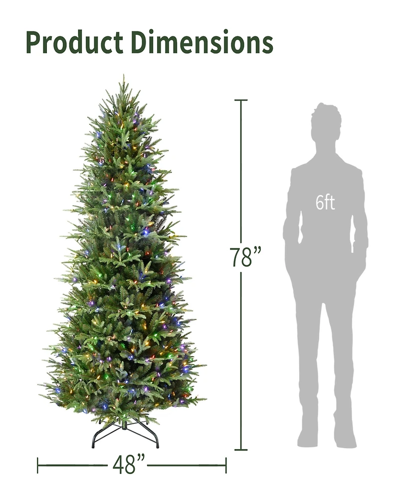 Puleo International 6.5" Pre-Lit Artificial Fraser Fir Slim Tree
