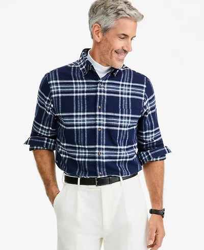 Club Room Men's Long-Sleeve Flannel Plaid Shirt, Macy's Exclusive