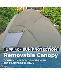 Bestway Steel Pro Max 13' x 42" Round Above Ground Pool Set with Canopy & Ladder
