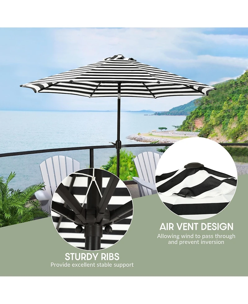 WestinTrends 9 Ft Outdoor Patio Market Umbrella with Bronze Round Base