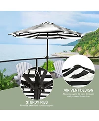 WestinTrends 9 Ft Outdoor Patio Market Umbrella with Bronze Round Base