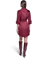 Halston Women's Satin Shirt Dress