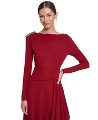 Halston Women's Boat Neck Jersey Dress