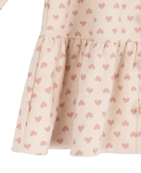 Rare Editions Girls' 2T-6X Heart Print Long-Sleeve Dress