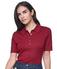 Tommy Hilfiger Women's Short-Sleeve Polo Sweater