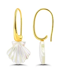 Macy's Genuine Imitation Pearl Clamshell Shape Drop on Hardwire Fishhook Closure Earrings