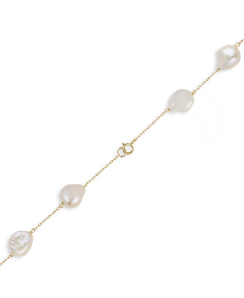 Belle de Mer Cultured Freshwater Pearl(9-10mm) Bracelet in 10k Yellow Gold