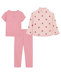 Tommy Hilfiger Baby Girls' Long-Sleeve Jacket, T-Shirt and Pants, 3-Piece Set